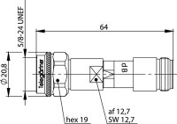 N-Dämfungsglied 20dB 50 Ohm 1W (m-f)...