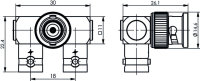 BNC Y-Winkeladapter 50 Ohm (F-M-F) (Telegärtner...
