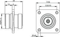 7-16 Kupplung 50 Ohm mit Flansch (F-F) (Telegärtner...