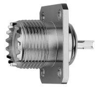 UHF-Flanschbuchse löt SO 239; Körper Messing (Telegärtner J01041B0632)