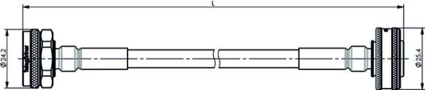4.3-10 Jumper Kabel 1/4" IP67 L = 1,0 m, mS-mPP, G20 (1/4" flex) - JMPR/107BL (Telegärtner L00010Q0147)