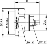 7-16 Kabelstecker löt 50 Ohm G10 (UT-141)...