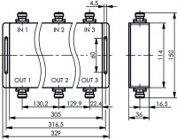 N 3x3 Hybrid-Koppler (f), 5 dB 698-2700 MHz, =-155 dBc...