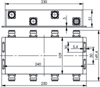 4.3-10 4x4 Hybrid-Koppler (f), 6 dB 698-2700 MHz, =-161...