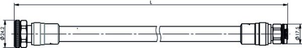 4.3-10 auf 2.2-5 (Screw Type) Jumper-Kabel 1/2" IP68 Stecker-Stecker (Telegärtner L00010Q0175)