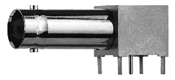 BNC-Winkelbuchse f. gedr. Schaltgn. 75 Ohm, A=33.3 (Telegärtner J01003A0030)