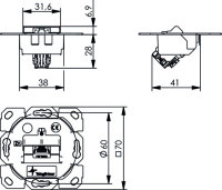 Modulaufnahme AMJ-SL 1-fach UP/0 flex inkl. 1 AMJ-SL...