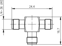 SMA-T-Stück Au (F-F-F) 50 Ohm (Telegärtner J01155A0011)
