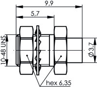 SMP-Kabeleinbaustecker, Lt/Lt, 50 Ohm G11 (UT-85), Limited Detent (Telegärtner J01390A0011)