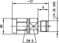 Adapter SMA - R-SMA; 50 Ohm (m - f reverse);...