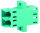 LC Duplex Kupplung, Multimode, m. Flansch Keramikhülse, Gehäuse türkis, Z77 (Telegärtner J08071A0028)