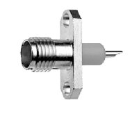 SMA-Einbaubuchse mit Flansch Au mit 2-Loch-Flansch...