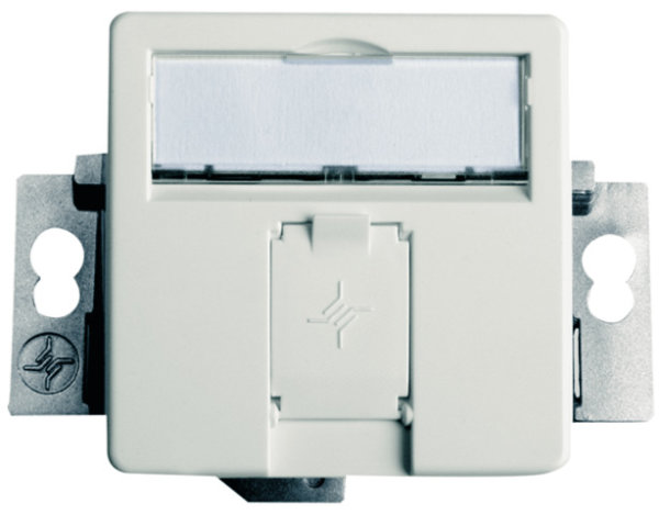 Modul-Aufnahme 50x50 1-fach UP/50 für BR, 45° Auslass, alpinweiß, unbestückt (Telegärtner H02010A0079)
