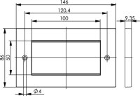 Abdeckrahmen 4-fach 86x146x9,35 weiß...