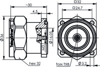 7-16 Flanschstecker Ag/Ag 50 Ohm (Telegärtner J01120F0043)