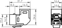 AMJ-Kupplung 90° Cat.6A RJ45 (f-f) (Telegärtner...
