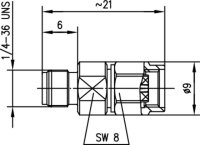 Adapter SMA - R-SMA; 50 Ohm (f - m reverse);...