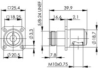 N-Normkopfbuchse mit Flansch 50 Ohm (Telegärtner...