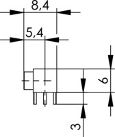 SMP-Winkelanbaustecker für LTP, 50 Ohm Limited Detent (Telegärtner J01390A0051)