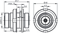 7-16 Verbindungsstück 50 Ohm (f-f); Ag/Ag (Telegärtner J01123C0003)