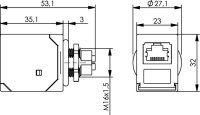 STX M12x1-RJ45 KU X-kod. Cat.6A CO-8X-180-45-180-C6A000...