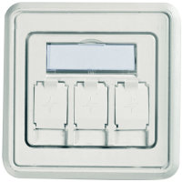 Modul-Aufnahme 80x80 3-fach für BR, 45° Auslass,...