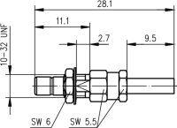 SMB-Kabeleinbaustecker Cr Au RG-178B/U, RG-196A/U...
