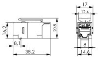 AMJ-Kupplung K Cat.6A RJ45 (f-f), VE = 24, Blister...