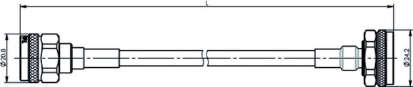 N auf 4.3-10 (Screw Type) Jumper Kabel 1/4" IP67 Stecker-Stecker (Telegärtner L00011Q0159)