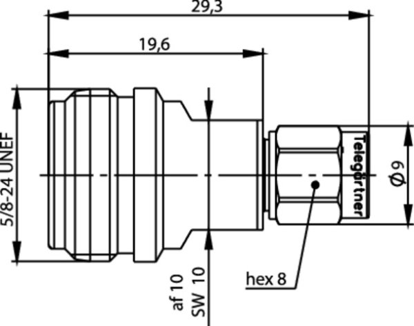 Messadapter N-SMA, 50 Ohm (f-m), 18 GHz (Telegärtner J01027T0016)