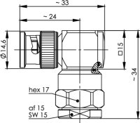BNC-Kabelwinkelstecker, 50 Ohm G37; G42; RG-213/U;...