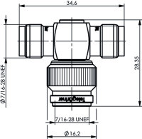 TNC-T-Stück (F-M-F) 50 Ohm (Telegärtner J01014A0000)