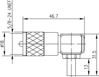 UHF-Kabelwinkelstecker Cr G1 (RG-58C/U); RG-141A/U (Telegärtner J01040B0691)
