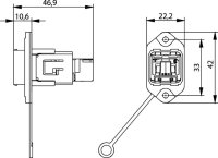 STX V14 RJ45 Norm-Flanschset RJ45 Kupplung Cat.6 Class EA...