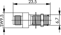 F-SMA Kupplung Multimode Metallgehäuse, Einlochmontage (Telegärtner J08001A0002)
