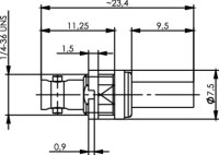 Mini HD-BNC-Kabeleinbaubuchse G4 (RG-179B/U); löt/Cr...
