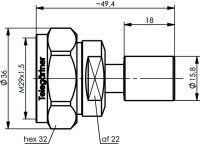 7-16 Abschlusswiderstand (m), 50 Ohm 2 W, 7.5 GHz...