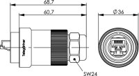TOC Steckerset IP68 MFP8 T568B Cat.6A AWG22-27 (Telegärtner J60026A0000)