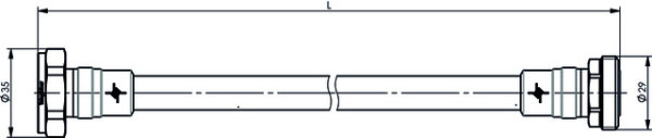7-16 Jumper Kabel 1/2" IP68 L =  2,0 m, m-f, G23 (1/2" flex) - JMPS/2001K (Telegärtner L00011D0183)
