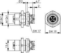STX M12x1 EBB X-kod. Cat.6A BS8X180-1-4THR067BM000...