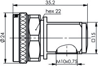 4.3-10 Normkopf Stecker Screw (Telegärtner J01440A0009)
