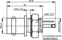 BNC-Einbaubuchse isoliert rot (Telegärtner J01001C0043)