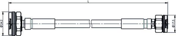 4.3-10 - 2.2-5 Jumper-Kabel 1/4" Flex, IP67 L=3.0m, mS-mS, G20 (1/4" Flex), JMPR/307EL (Telegärtner L00012Q0177)