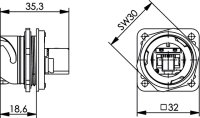 STX V1 Flanschset RJ45 Kupplung Cat.6 Class EA (ISO) M...