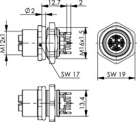 STX M12x1 EBB X-kod. Cat.6A BS8X180-1-4THR127FM000...