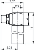 MMCX-Kabelwinkelstecker Cr 50 Ohm G7 (RG-316/U)...