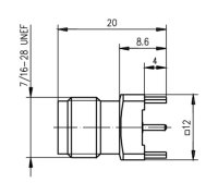 TNC-Buchse 75 Ohm für gedruckte Schaltungen...