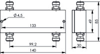 N 2x2 Hybrid-Koppler (f), 3 dB 575-3800 MHz, =-161 dBc...