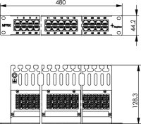 19" Panel, ISDN/TEL, 1HE, MPPI50-H, Cat.3...
