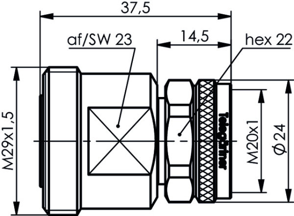 Adapter 7-16 - 4.3-10 Push-Pull (f-m) (Telegärtner J01122A0026)